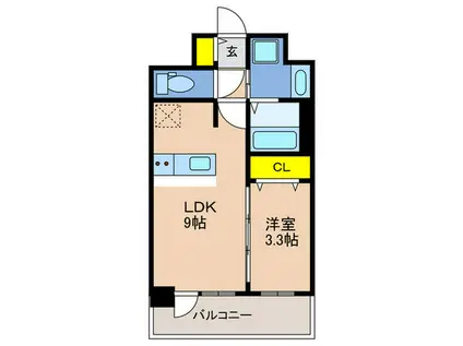 アドバンス神戸パーチェ(1LDK/2階)の間取り写真