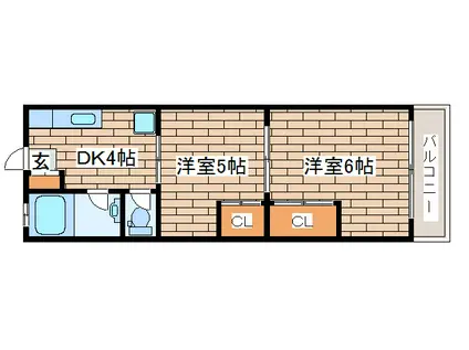 平野マンション(2K/5階)の間取り写真