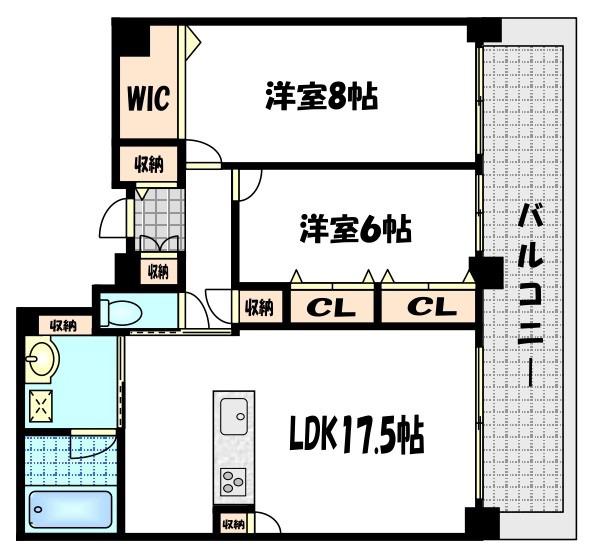 ROUAGE御所南(2LDK/2階)の間取り写真