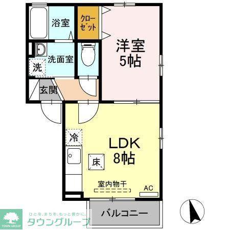 セジュール(1LDK/1階)の間取り写真