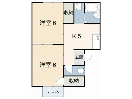 タウニィ スカイ85(2K/1階)の間取り写真