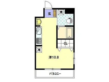 本多ビル(ワンルーム/2階)の間取り写真