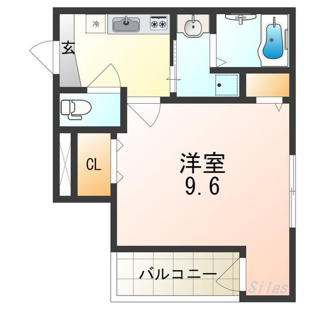 ラメゾン向陵中町II番館(1K/2階)の間取り写真