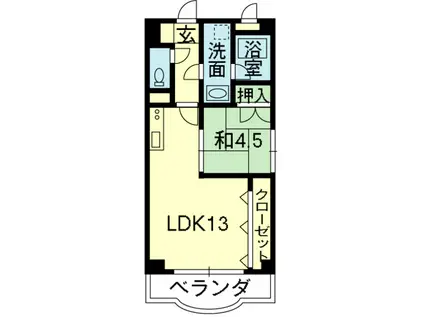 ピアチェーレ本山(1LDK/1階)の間取り写真