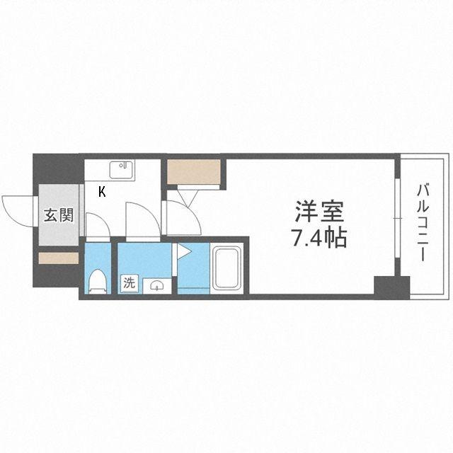 アプリーレ中之島(1K/12階)の間取り写真