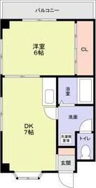 グランアルシュ(1DK/6階)の間取り写真