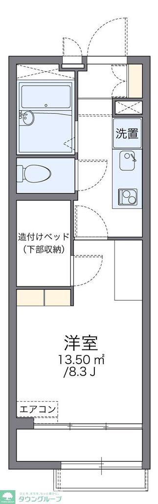 レオパレスヴィラ ノーバII(1K/2階)の間取り写真