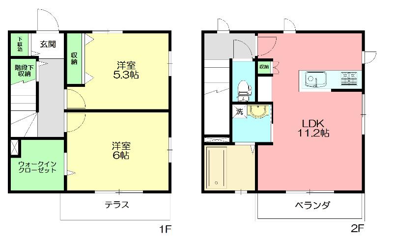 クレール和泉が丘(2LDK/1階)の間取り写真