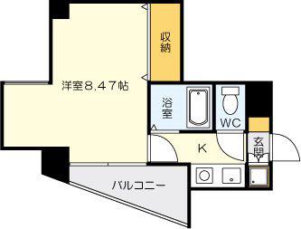 グレイス片野(1K/2階)の間取り写真
