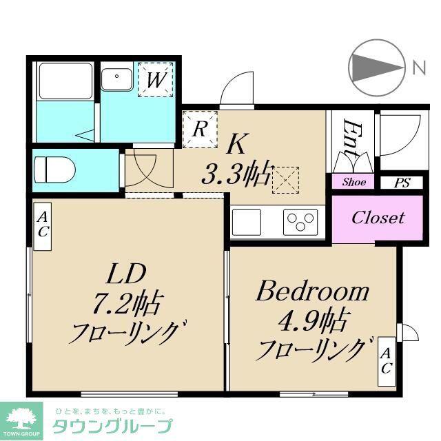 ハートフルストーリー(1LDK/1階)の間取り写真