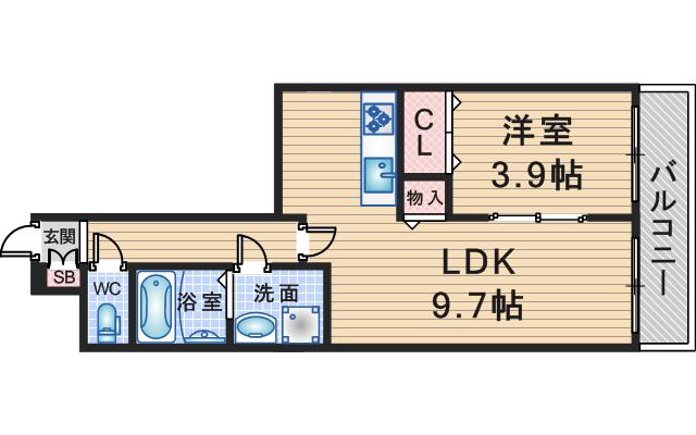 BLANCOSTA THE CLASS(1LDK/2階)の間取り写真