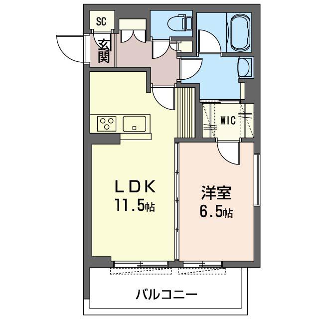 ラフレシール大宮(1LDK/3階)の間取り写真