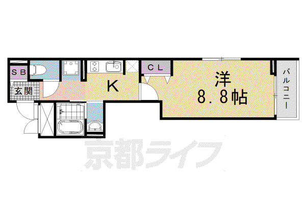 サピー日英III(1K/2階)の間取り写真