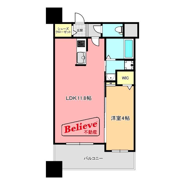 アポロ久留米東(1LDK/7階)の間取り写真
