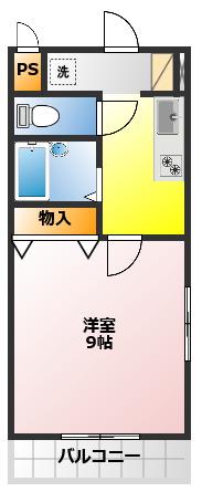 ソレアード(1K/3階)の間取り写真