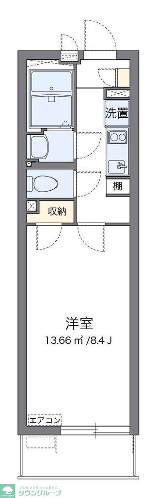 クレイノ八潮(1K/1階)の間取り写真
