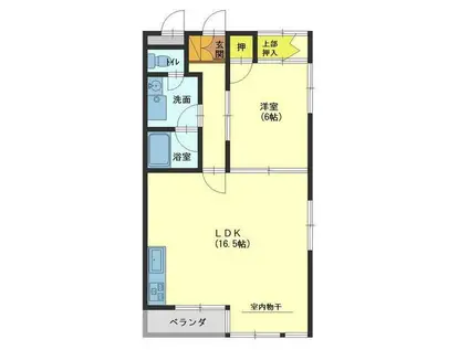 ハイツ速星(1LDK/1階)の間取り写真