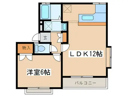 秦野GARDEN HILLS(1LDK/2階)の間取り写真