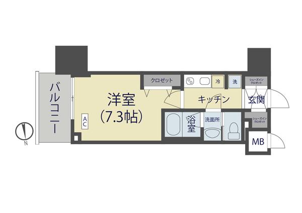 ソライエアイル草加(1K/3階)の間取り写真