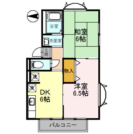 リバティ第一(2DK/2階)の間取り写真