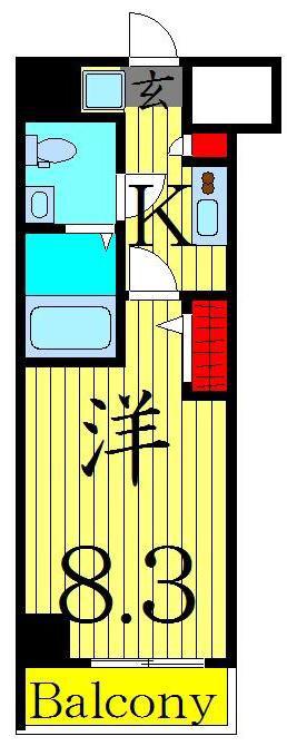 グランフォース北綾瀬(1K/10階)の間取り写真
