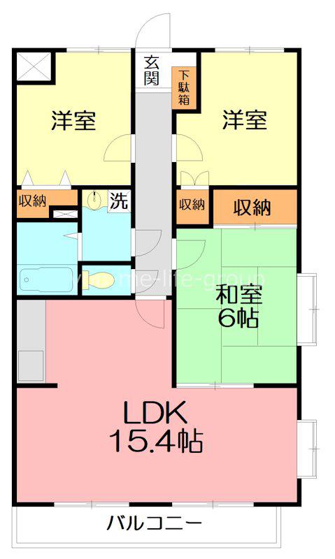 マノワール弐番館(3LDK/1階)の間取り写真