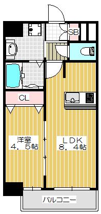 プレサンス梅田東グラッド(1LDK/11階)の間取り写真
