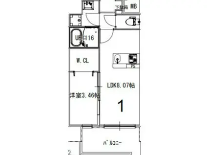 アートレジデンス吉野(1LDK/6階)の間取り写真