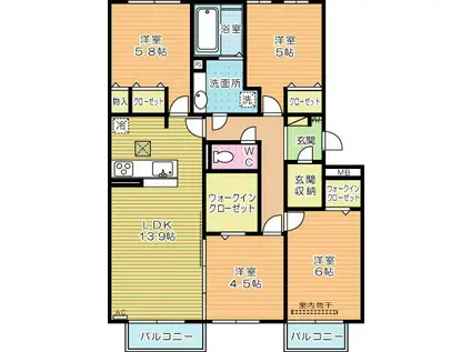 ドリームテュア(4LDK/3階)の間取り写真