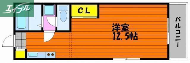 BACK・PACKER(ワンルーム/1階)の間取り写真
