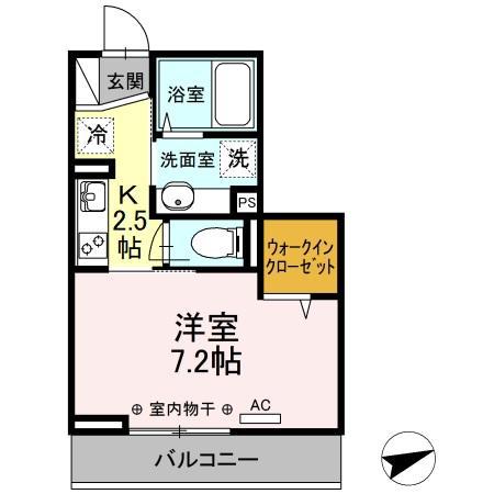 プレシャス富士見(1K/2階)の間取り写真