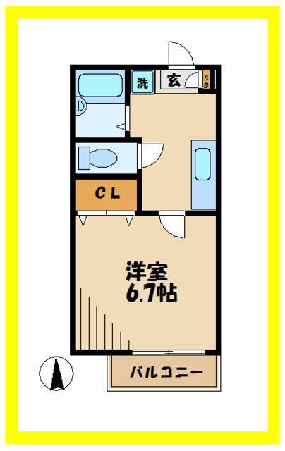 新城メゾン(1K/3階)の間取り写真