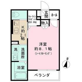 MINARIA(1K/2階)の間取り写真