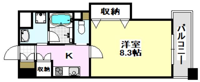 エスト茨木(1K/6階)の間取り写真