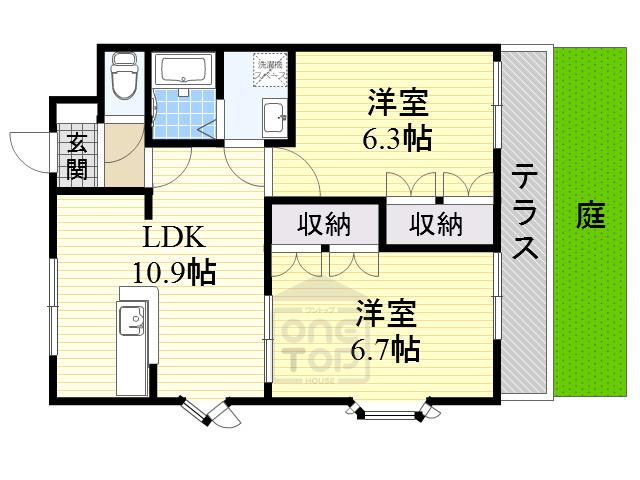 リオグランデ(2LDK/1階)の間取り写真