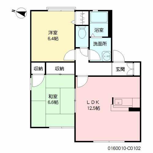 コートヴェール南片江I(2LDK/1階)の間取り写真