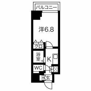 スパシエスタイル住吉(1K/3階)の間取り写真
