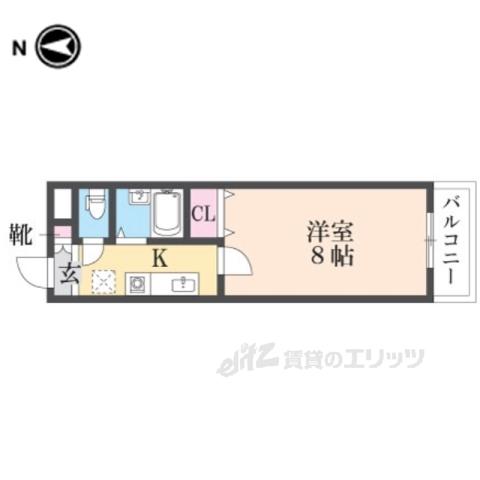 パルスコート新大宮(1K/2階)の間取り写真