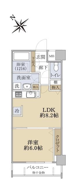 アール・ケープラザ横浜関内(1LDK/3階)の間取り写真
