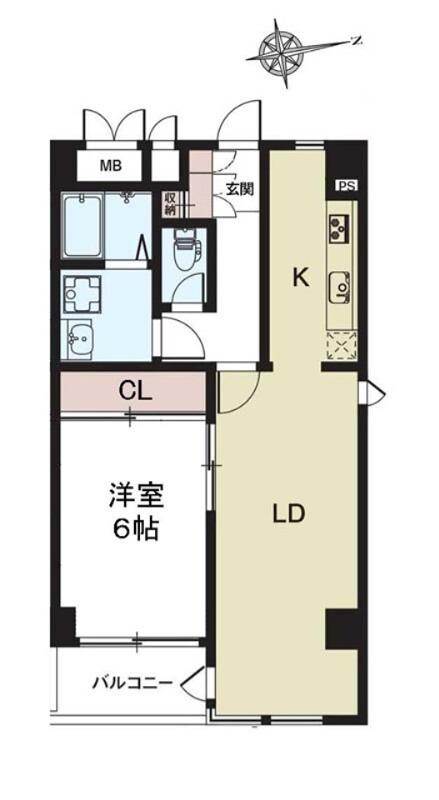 アズ東陽町レジデンス(1LDK/6階)の間取り写真
