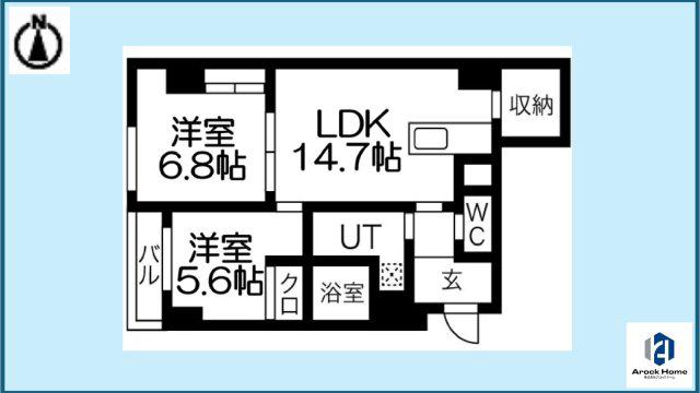VERITE覚王山(2LDK/3階)の間取り写真