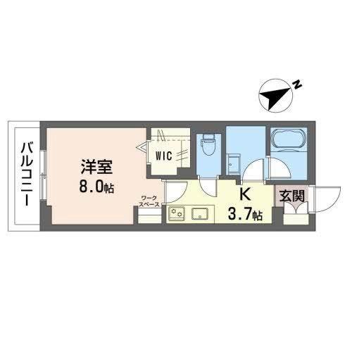 グランメゾン浜松(1K/4階)の間取り写真