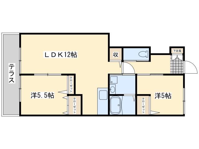 メゾンクレール(2LDK/1階)の間取り写真