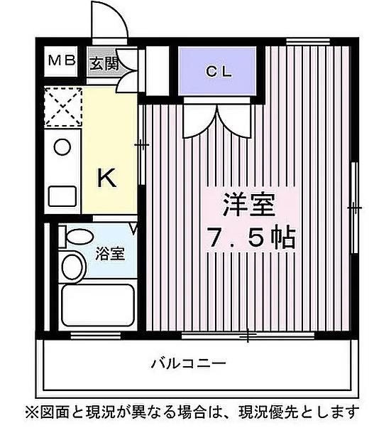 グレース大倉山(1K/3階)の間取り写真