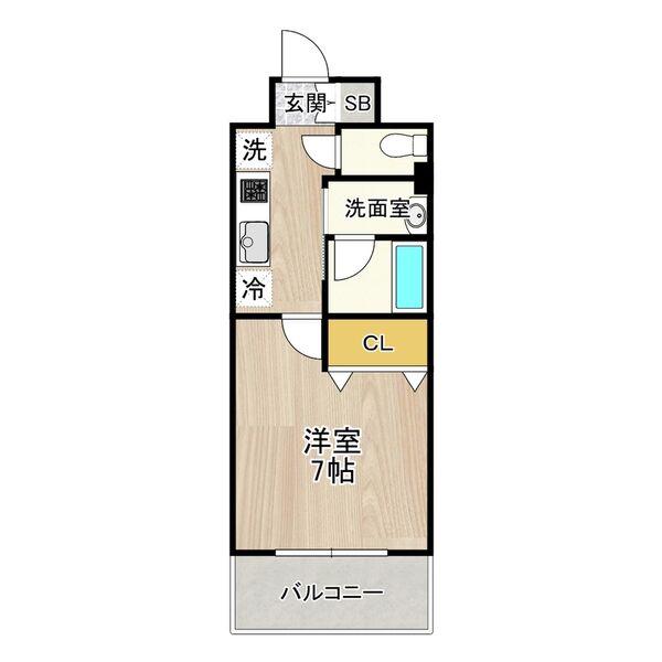 CITY SPIRE 名駅前(1K/7階)の間取り写真