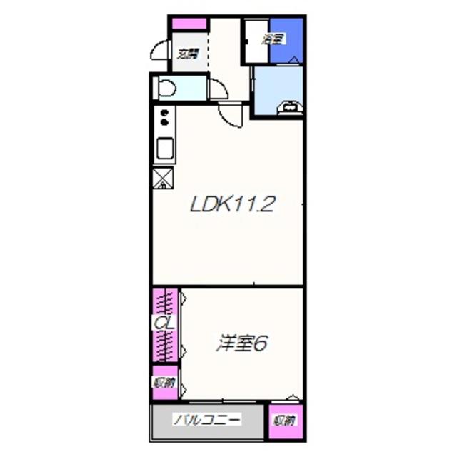 フジパレス諏訪ノ森VI番館(1LDK/1階)の間取り写真