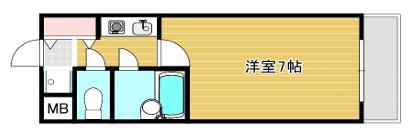 ダイアパレス姫路大手前通西(1K/4階)の間取り写真