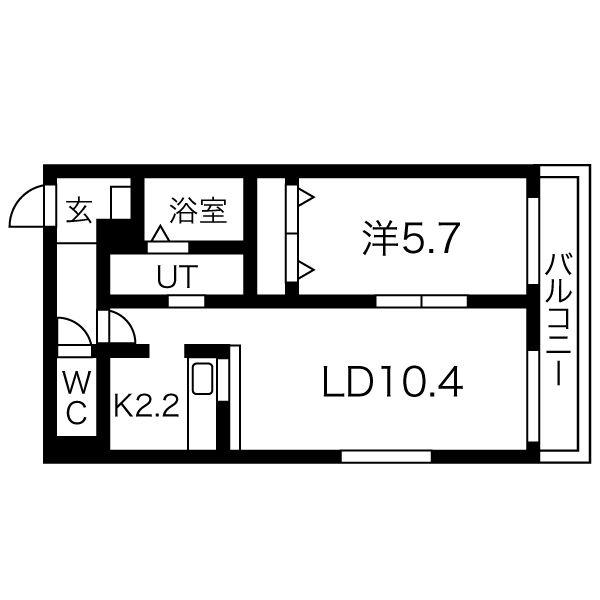 サンコート北7条 弐番館(1LDK/4階)の間取り写真