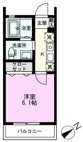 REVATY弐番館(1K/1階)の間取り写真
