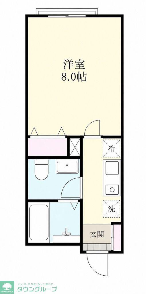 AO北越谷(1K/3階)の間取り写真